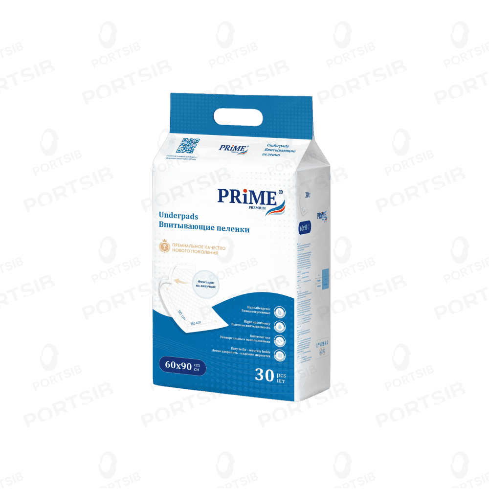 Впитывающие одноразовые пеленки PRIME PREMIUM 60x90 уп - 30 шт