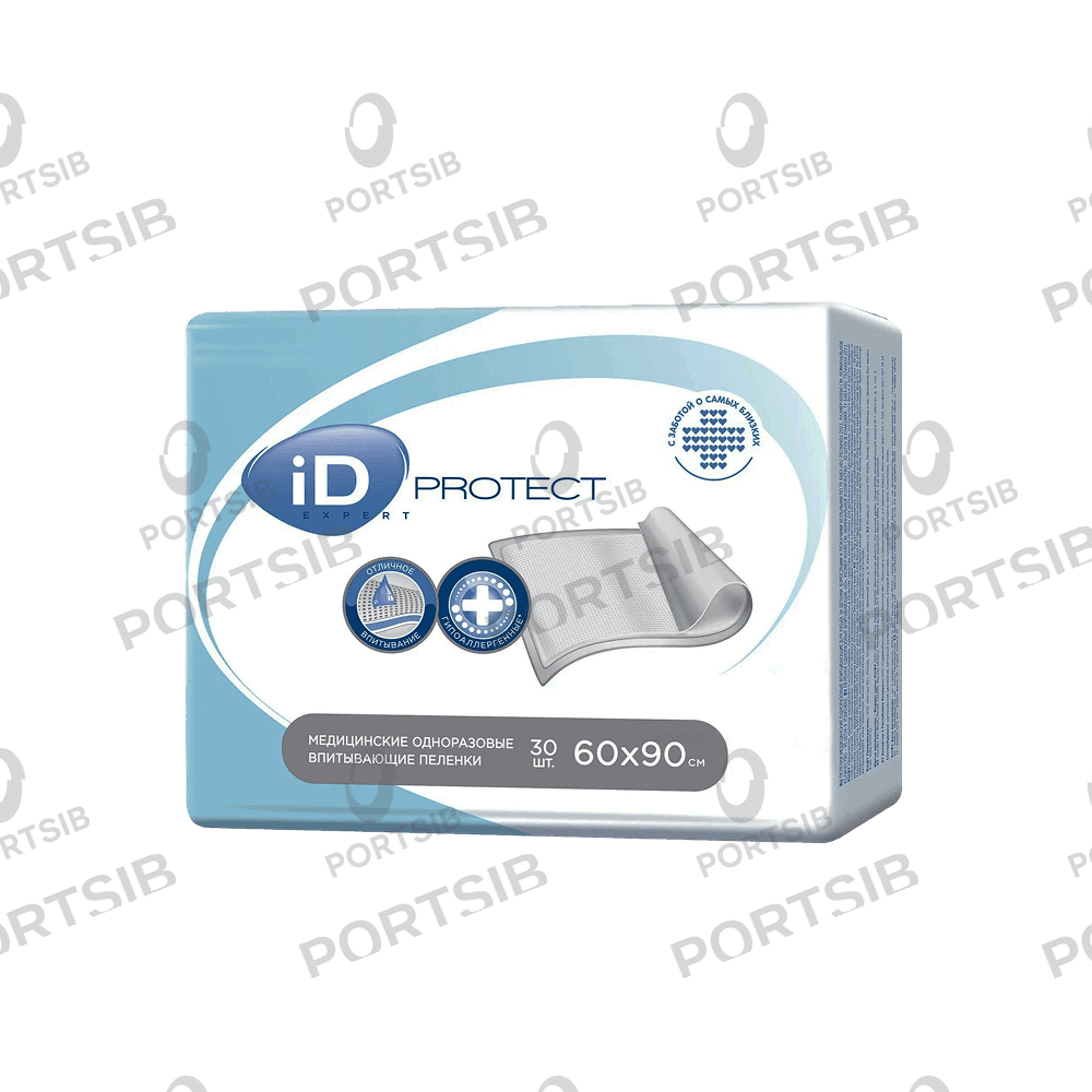 Впитывающие одноразовые пеленки iD Expert Protect 60x90 уп - 30 шт