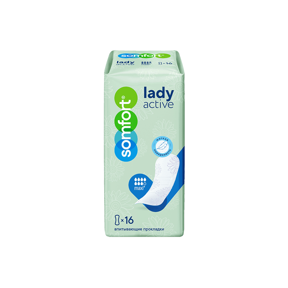 Урологические прокладки Somfort Lady Active Maxi 16 шт. 7 капель