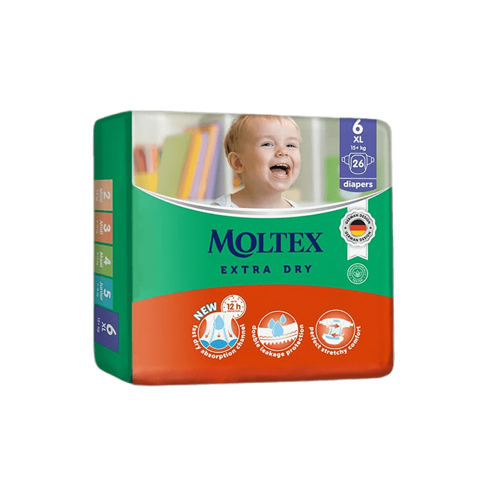Детские подгузники Moltex Extra Dry XL 15+ кг 26 шт