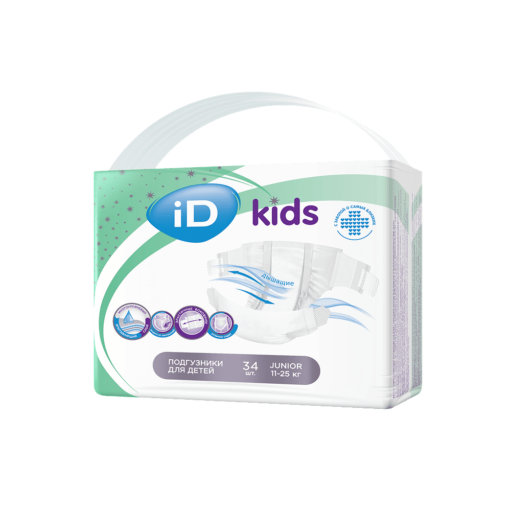 Детские подгузники iD Kids Junior 11-25кг 34