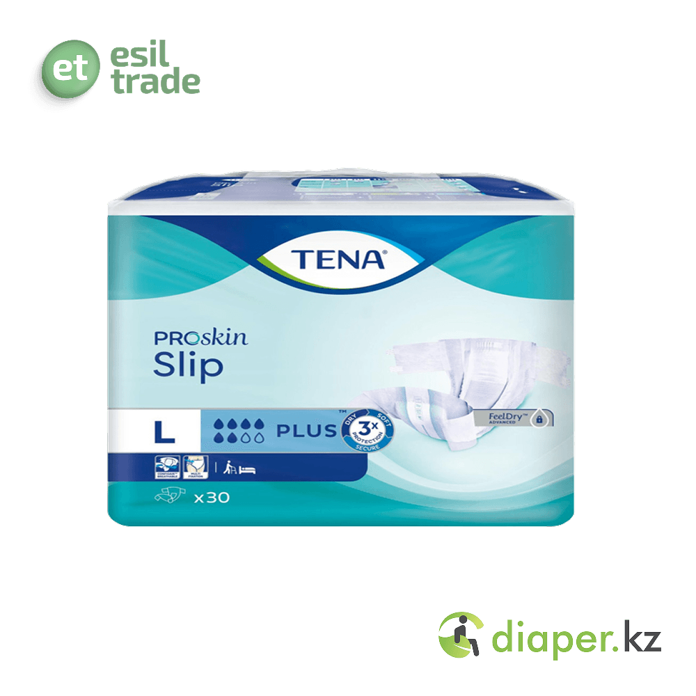 Подгузники для взрослых ТЕNА Slip Plus Proskin L дыш. 100-150 см, 30шт