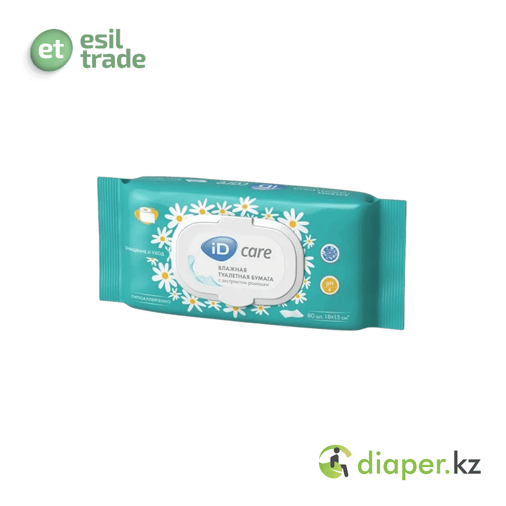 Влажная туалетная бумага ID Care уп - 80 шт