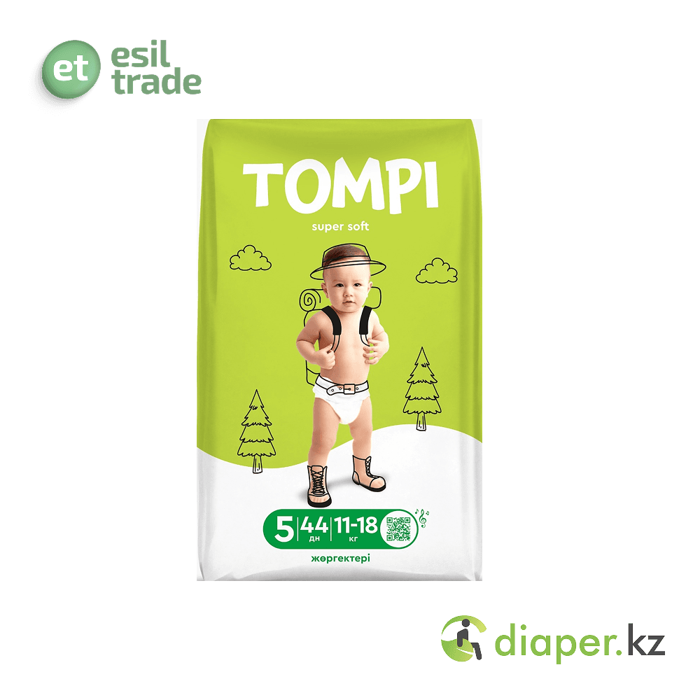 Детские подгузники Tompi Super Soft 5 11-18КГ 44ШТ М