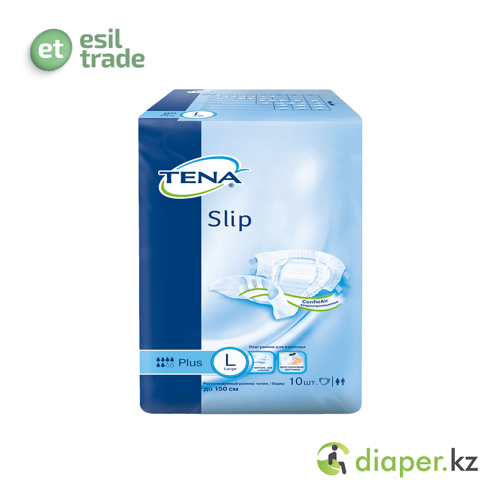 Подгузники для взрослых ТЕNА Slip Plus L дыш. 100-150 см, 10 шт