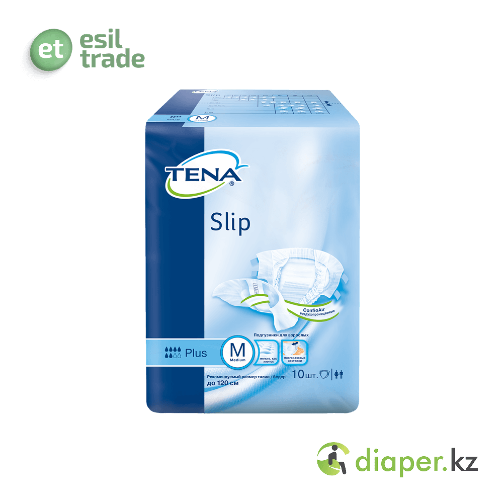 Подгузники для взрослых ТЕNА Slip Plus M дыш. 70-110 см, 10 шт