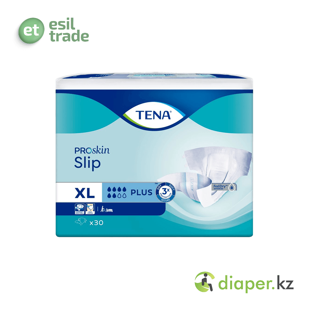 Подгузники для взрослых ТЕNА Slip Plus Proskin XL 130-170см дыш. 30 шт
