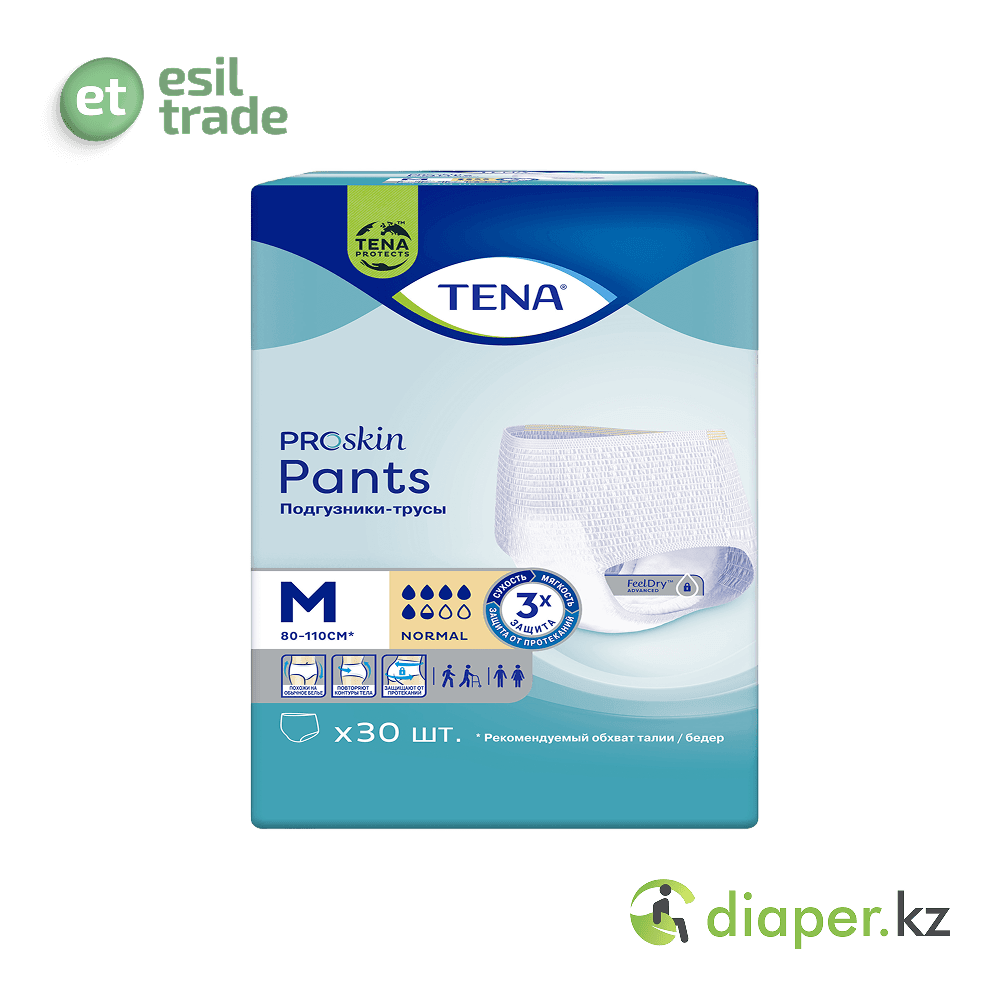 Подгузники - Трусы для взрослых TENA ProSkin Pants Normal M 80 до 110 см 30 шт