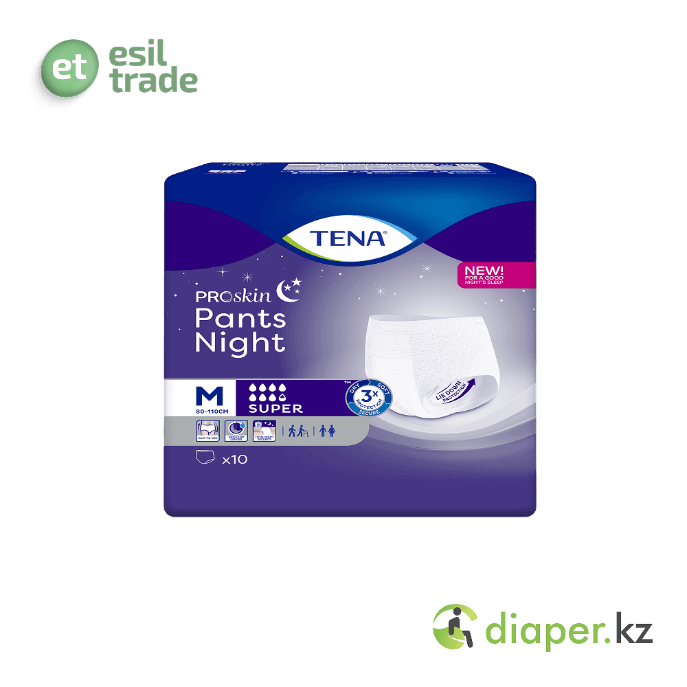 Подгузники - Трусы для взрослых ночные TENA Pants Night Superl M 80 до 110 см 10 шт