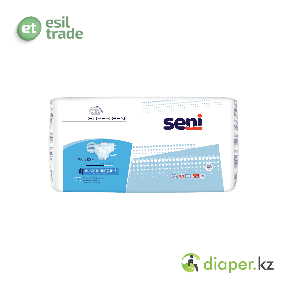 Подгузники для взрослых Super Seni Extra Large 130-170 см, 30 шт, 6 капель