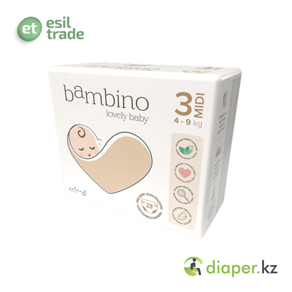 Детские подгузники Bambino Midi 4 до 9 кг – 28 шт