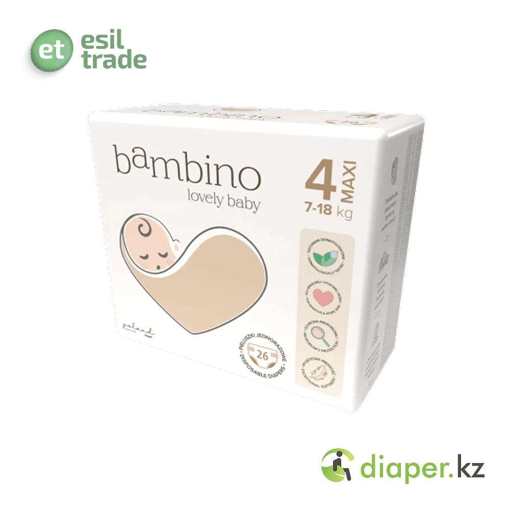 Детские подгузники Bambino Maxi 7 до 18 кг – 26шт
