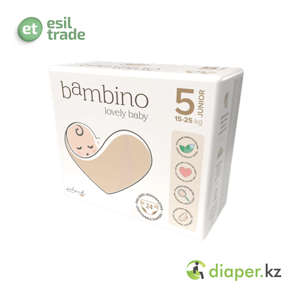 Детские подгузники Bambino Junior, 15 до 25 кг – 24шт