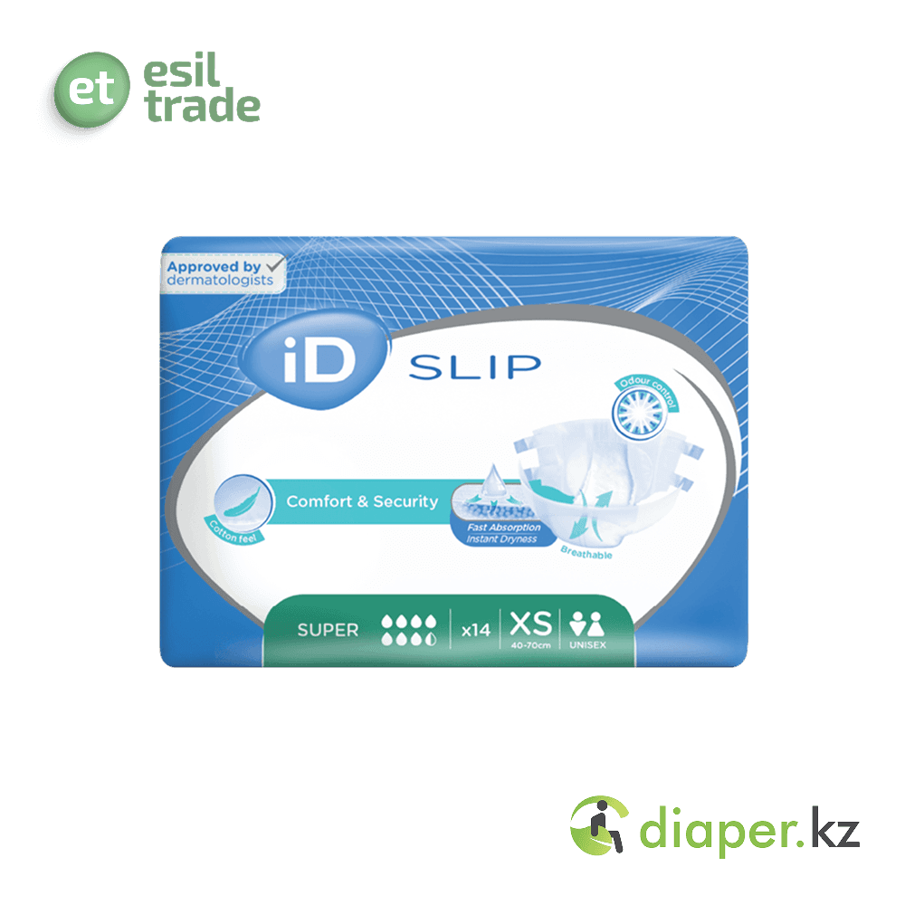 Подгузники для взрослых iD Slip Super XS 40-70 см, 14 шт