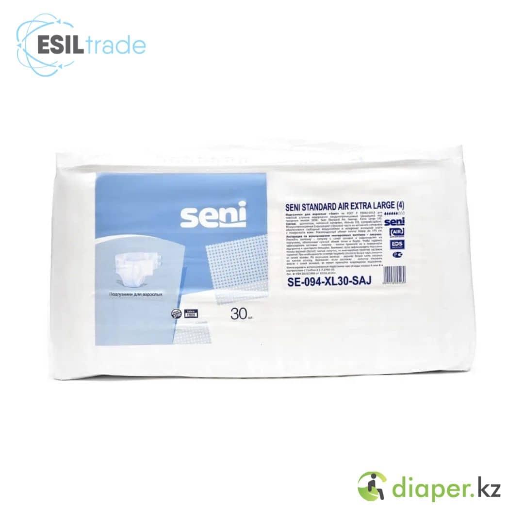 Подгузники для взрослых Seni Standart Air Extra Large 130-170 см, 30 шт, 5 капель