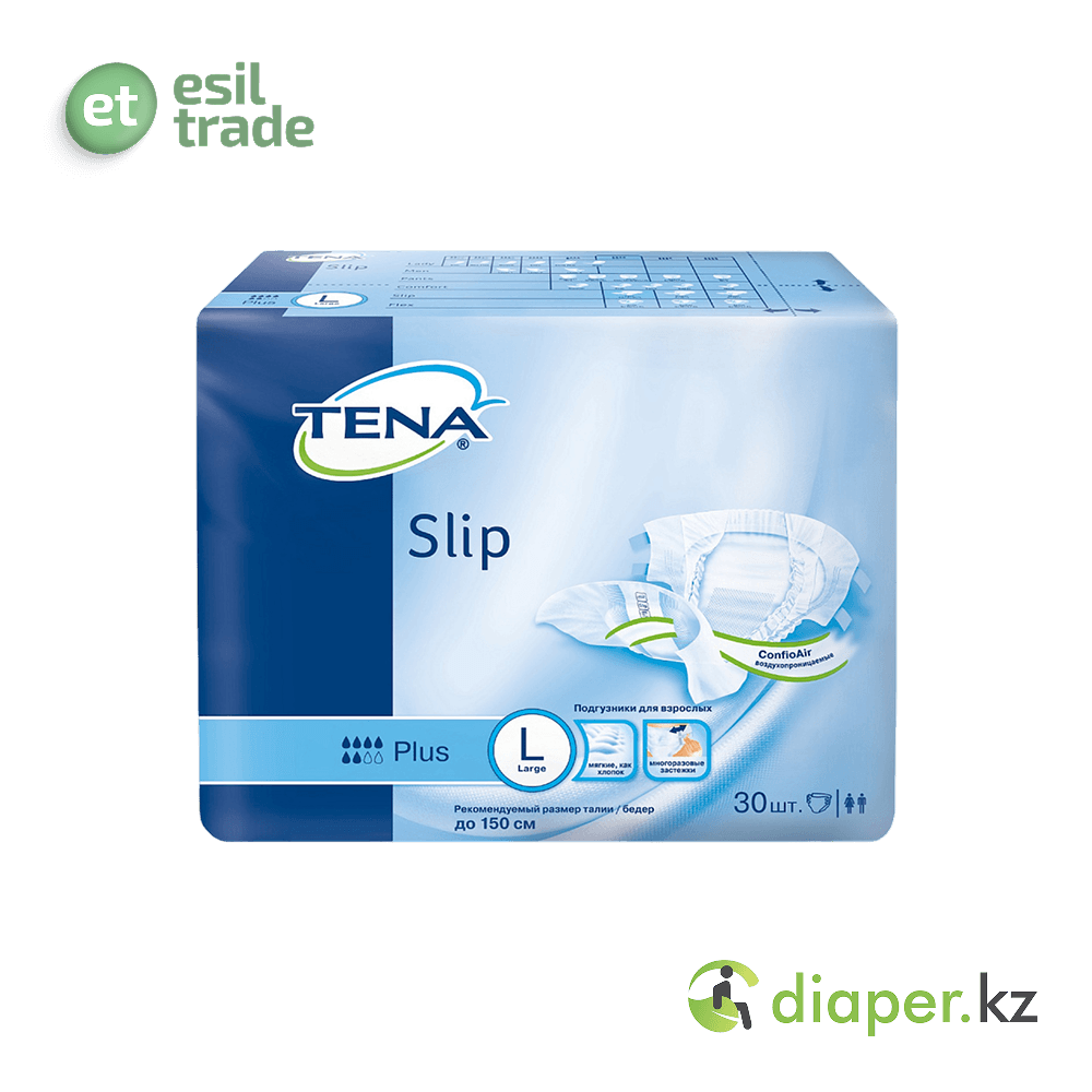Подгузники для взрослых ТЕNА Slip Plus L дыш. 100-150 см, 30шт