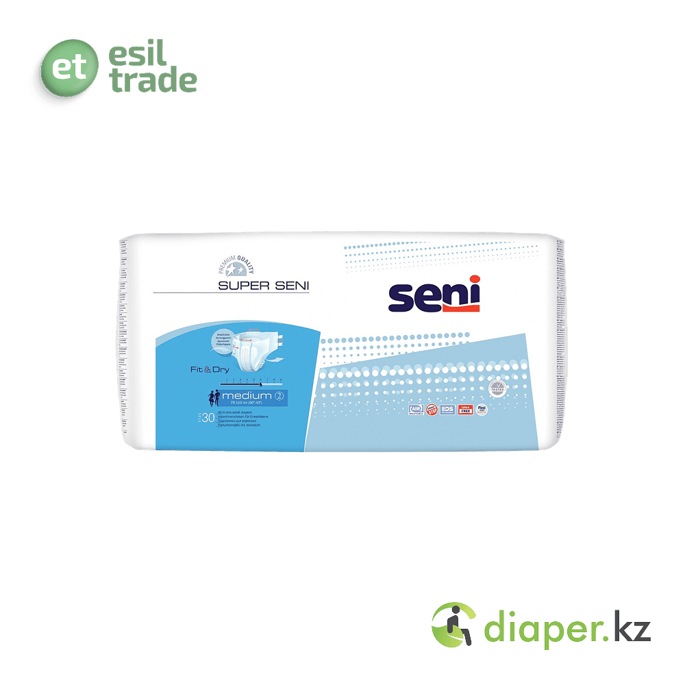 Подгузники для взрослых Super Seni Medium 75-110 см, 30 шт 6 капель
