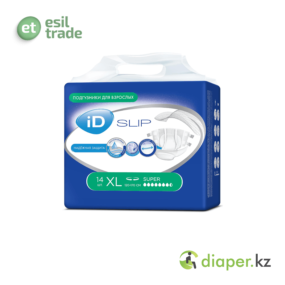 Подгузники для взрослых iD Slip Super XL 120-170 см, 14 шт